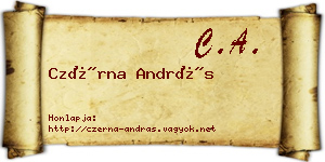 Czérna András névjegykártya